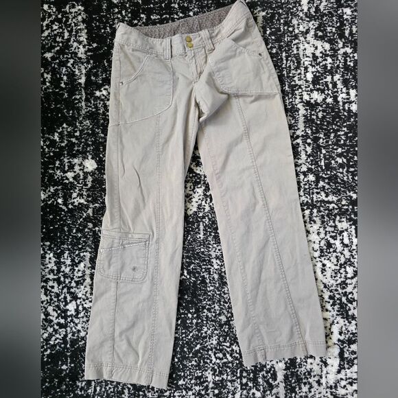 Athleta Organic Cotton Blend Utility Straight Leg Pants Sz 8 Gray - Picture 1 of 12